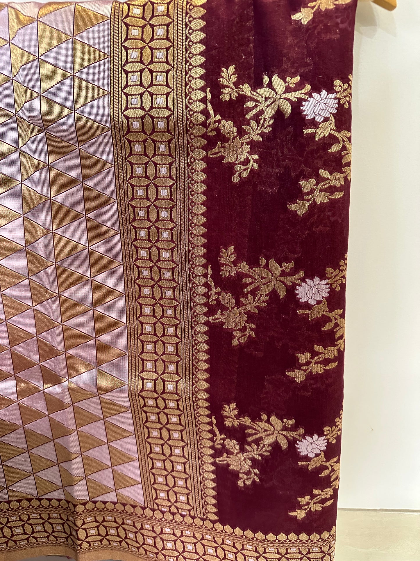 Maroon Banarasi Cotton Suit Set