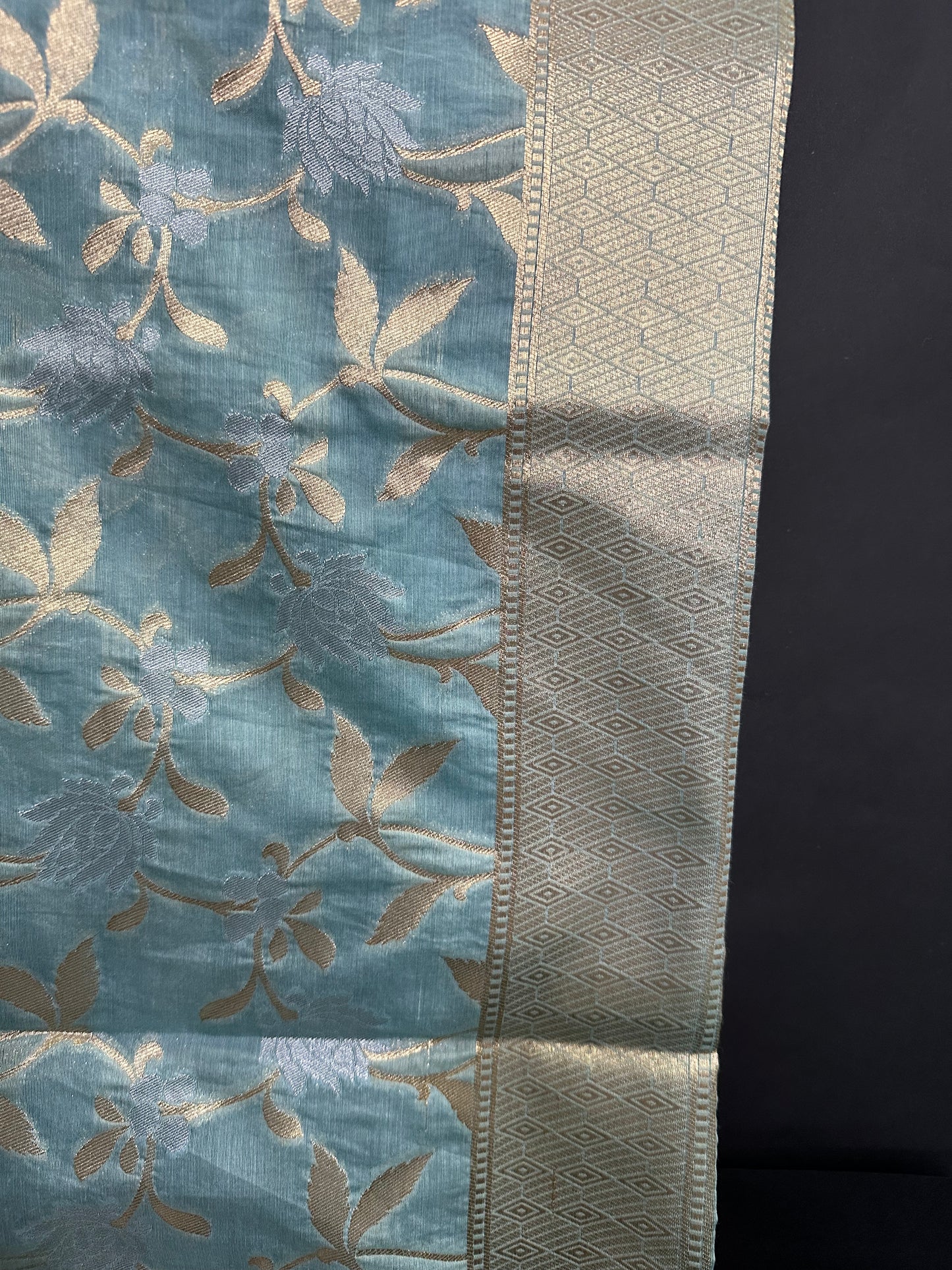 BANARASI COTTON SUIT SET- LIGHT BLUE