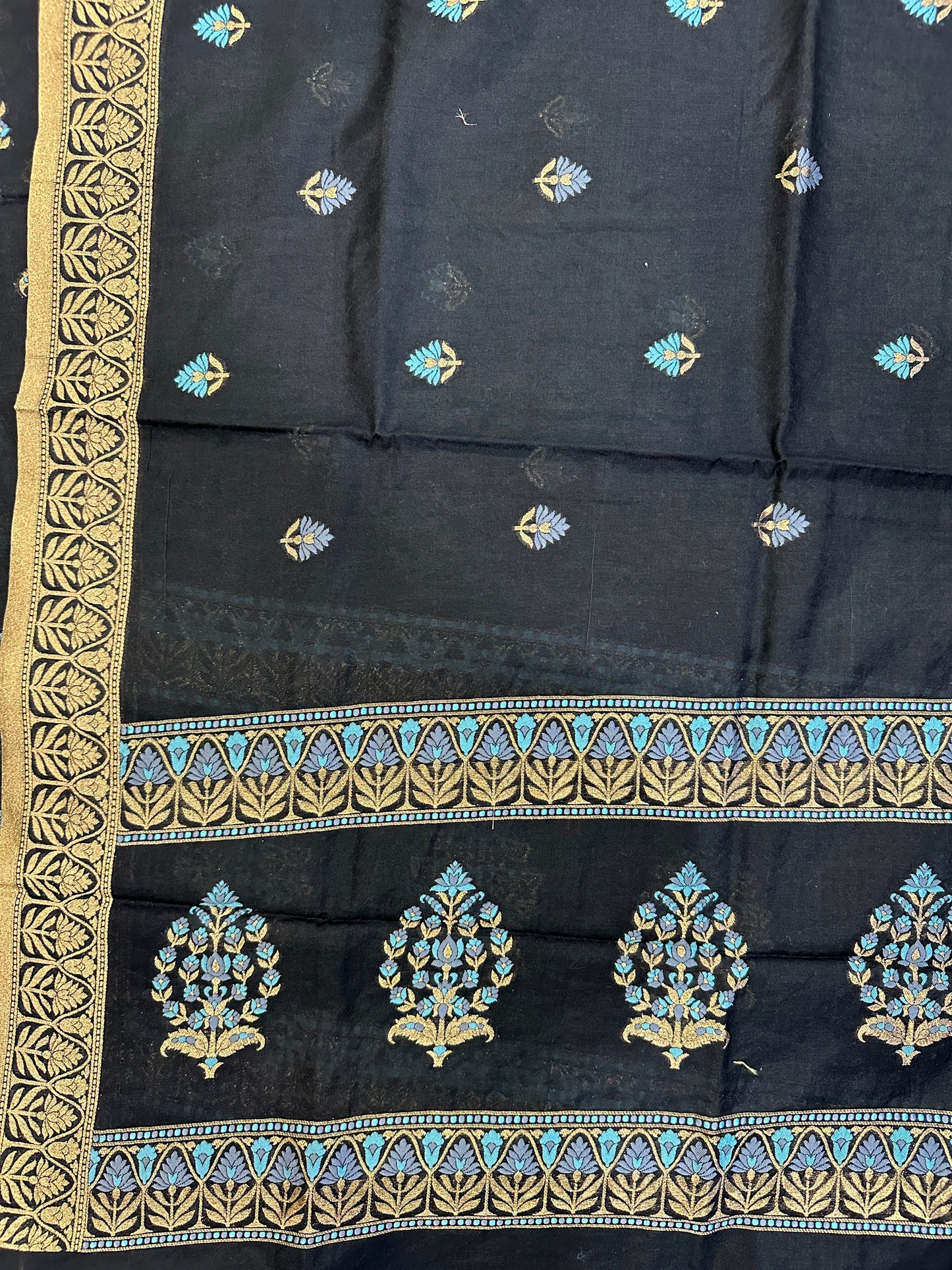 Black Banarasi Cotton Suit Set