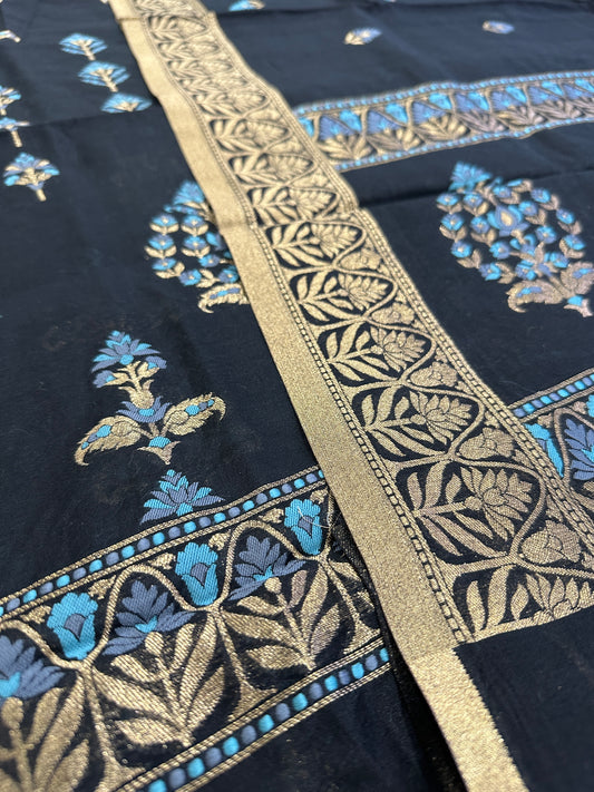 Black Banarasi Cotton Suit Set