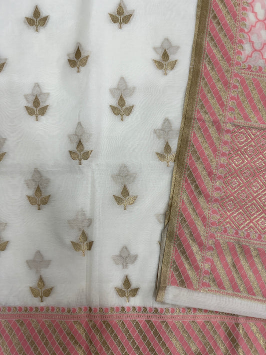 Peach Banarasi Cotton Suit Set