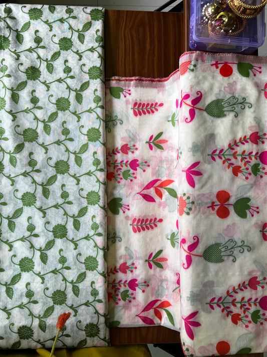 BANARASI COTTON SUIT- MULTICOLOUR FLORAL