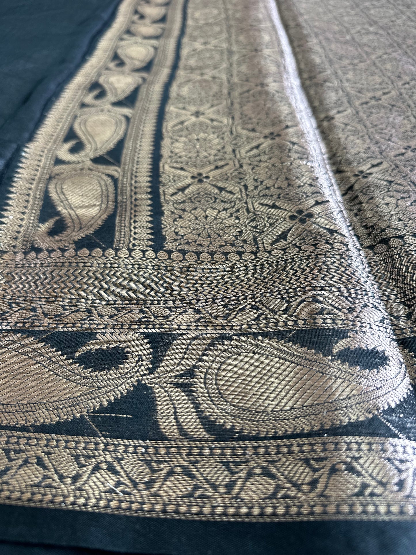 Black Cotton Silk Saree