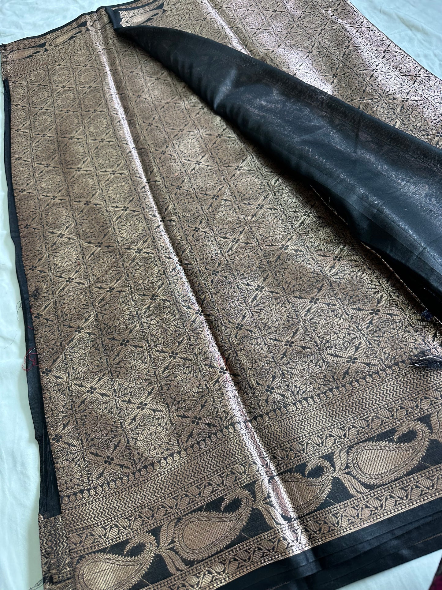 Black Cotton Silk Saree