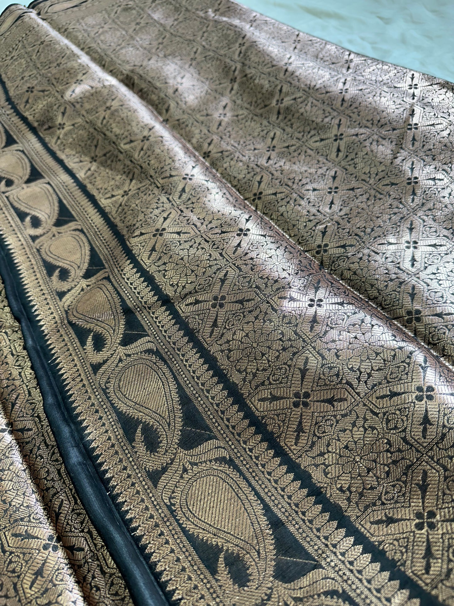 Black Cotton Silk Saree