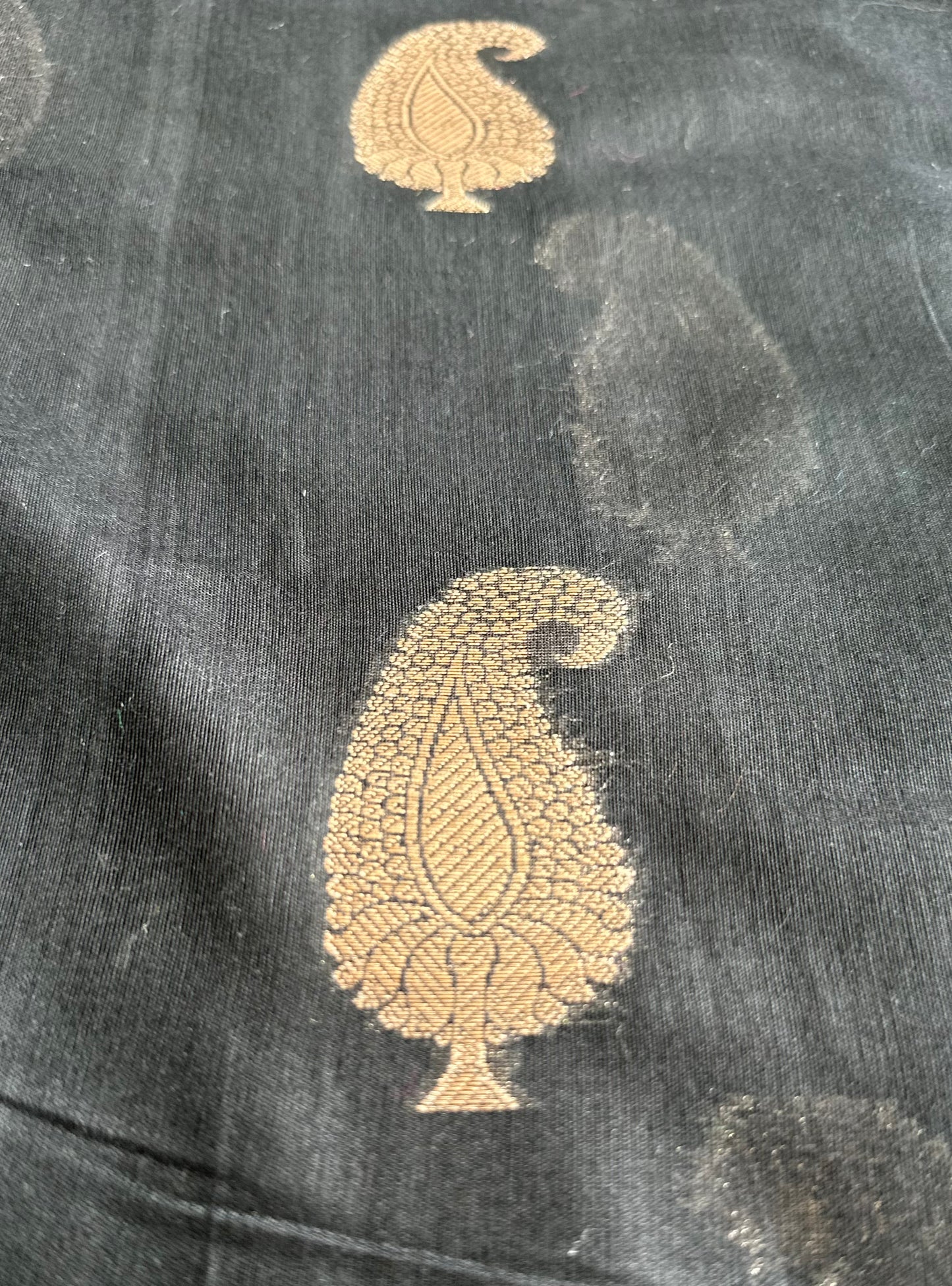 Black Cotton Silk Saree