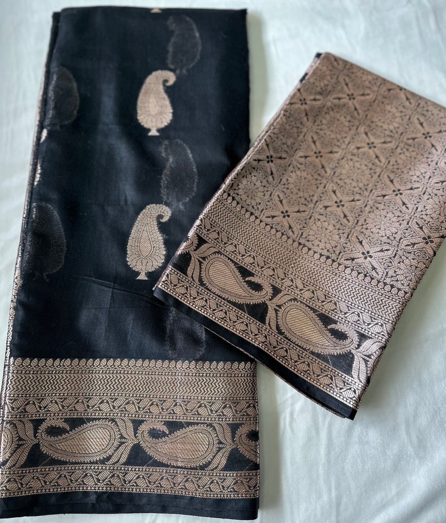 Black Cotton Silk Saree