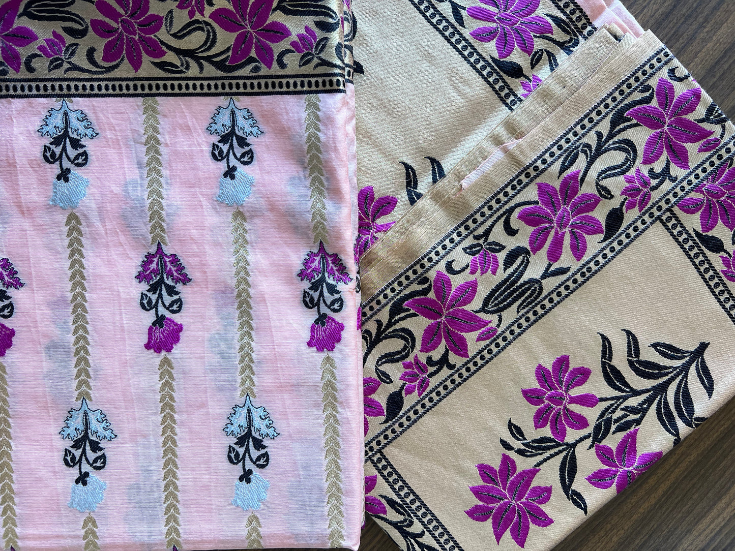 BANARASI COTTON SUIT SET- PEACH