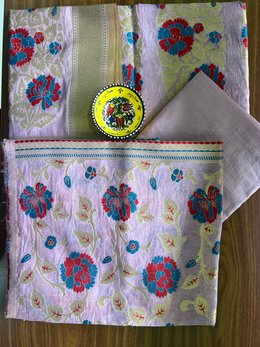 BANARASI COTTON SUIT SET- LILAC