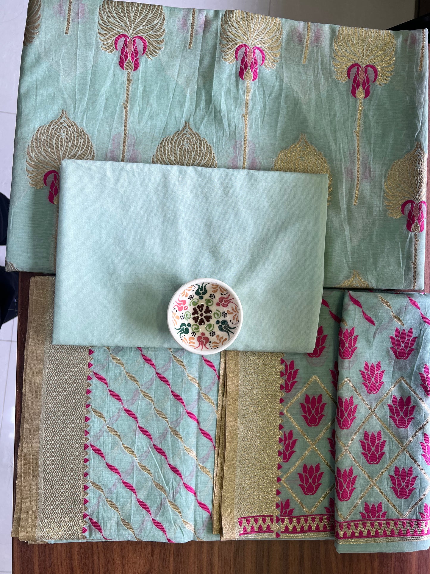 BANARASI COTTON SUIT SET- SKY BLUE