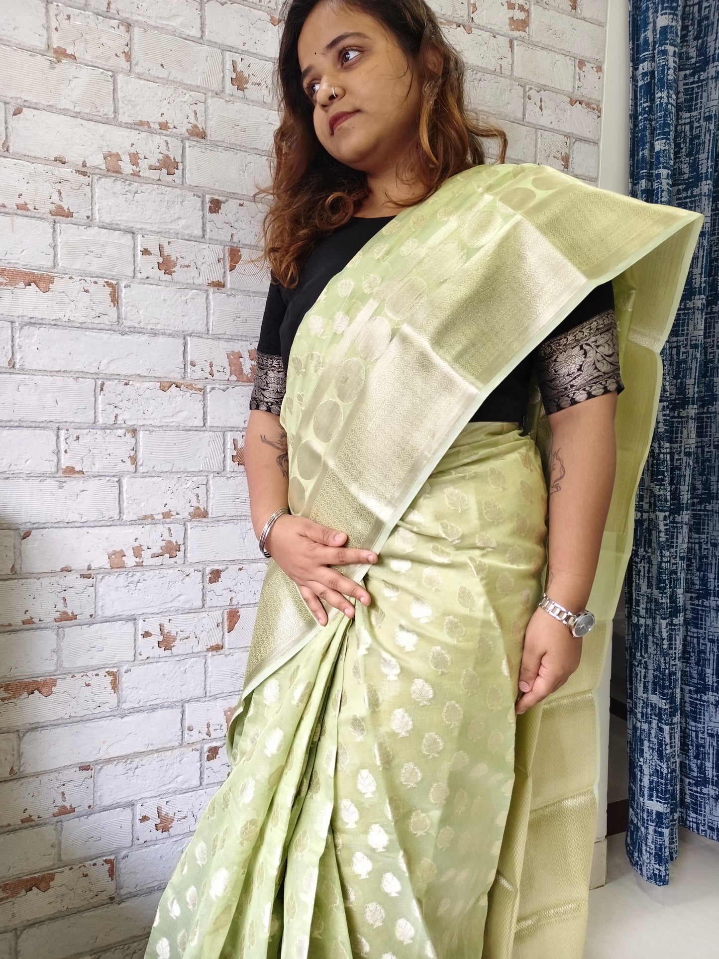 Green Georgette Banarasi Saree