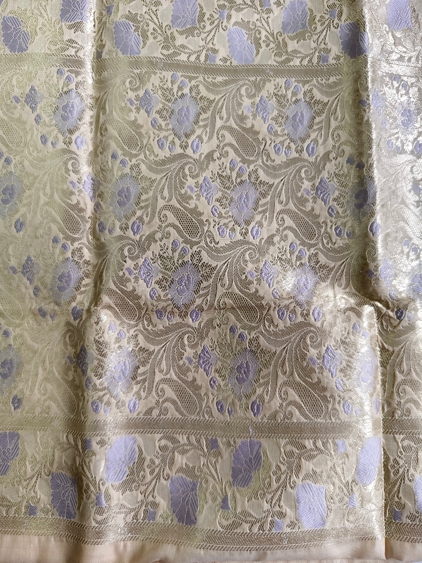 Beige Pure Cotton Banarasi Suit Set
