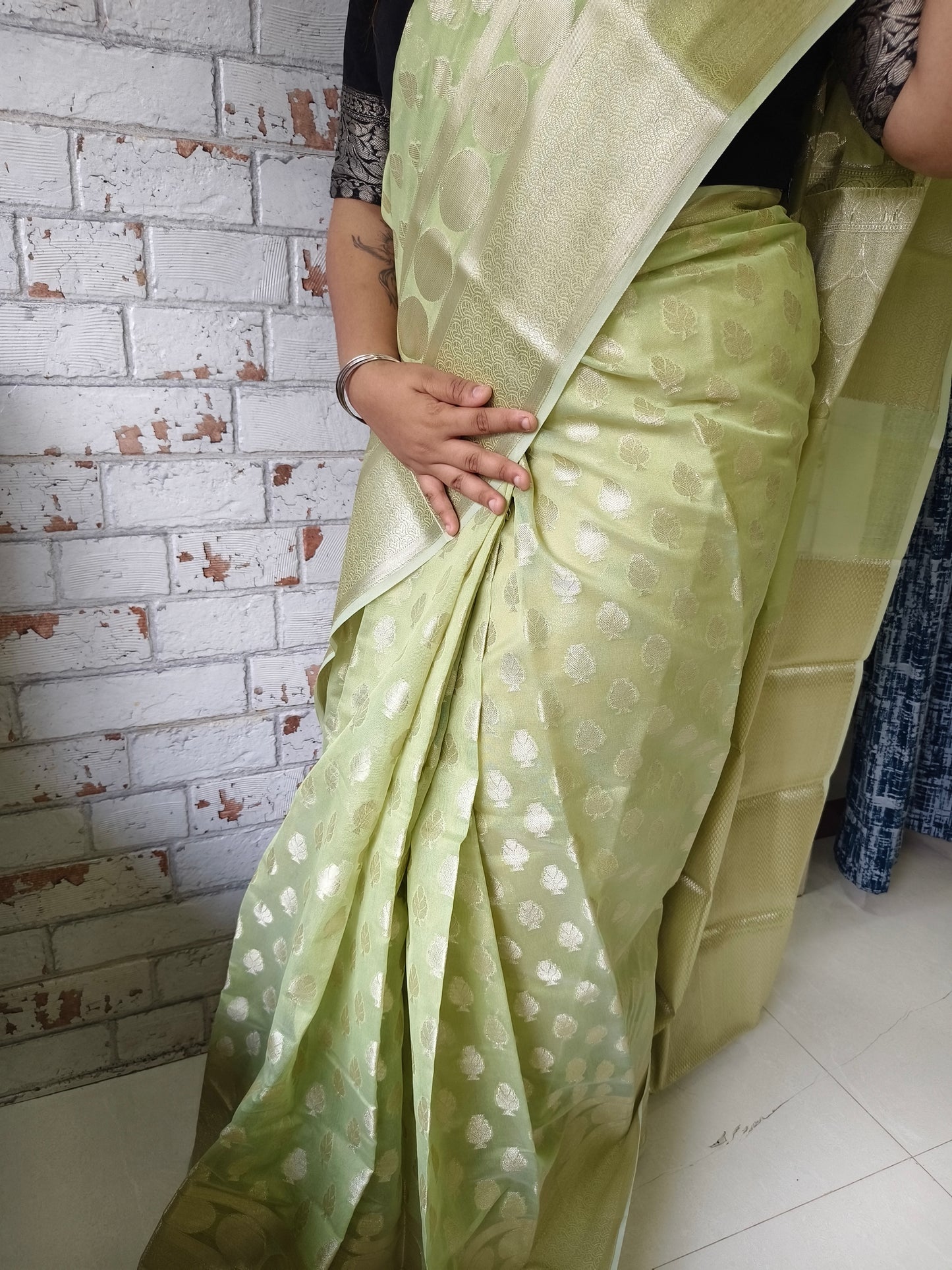 Green Georgette Banarasi Saree