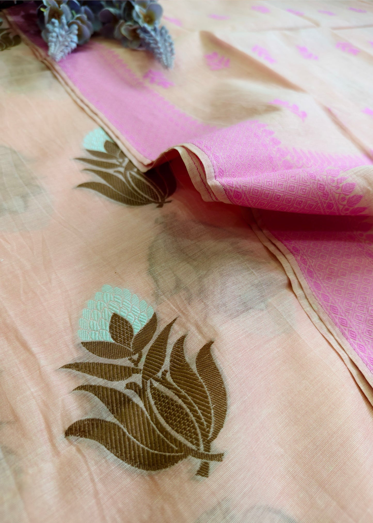 Pink Banarasi Cotton Suit Set