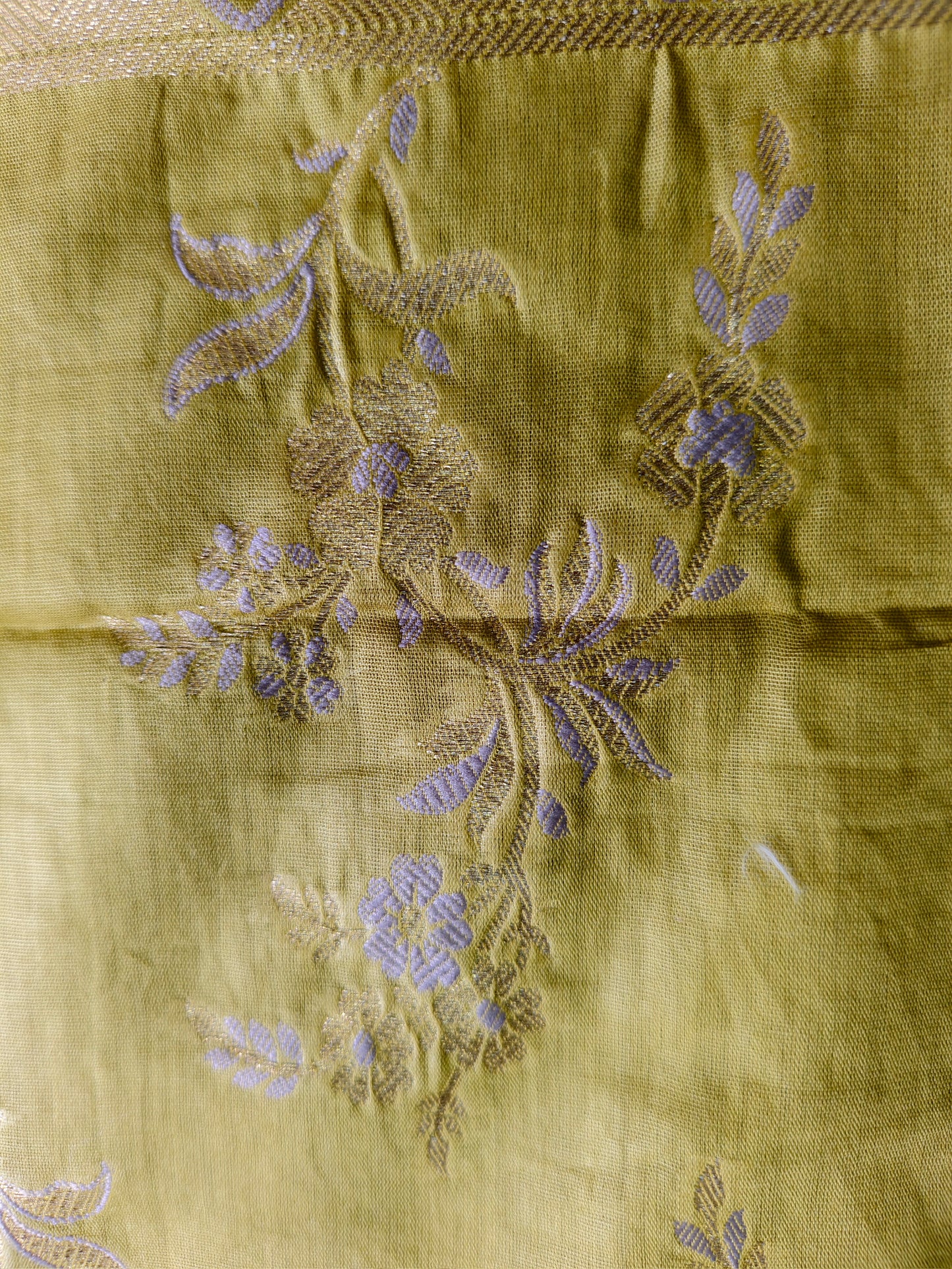 Olive Green Pure Cotton Banarasi Suit Set