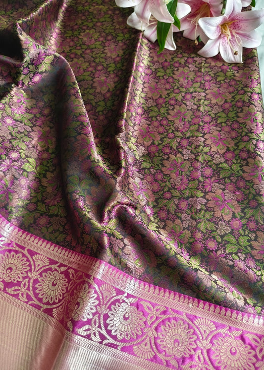 Pink Border Tanchui Saree
