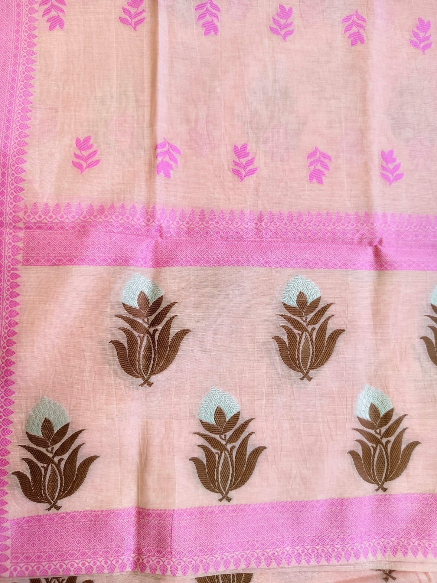 Pink Banarasi Cotton Suit Set